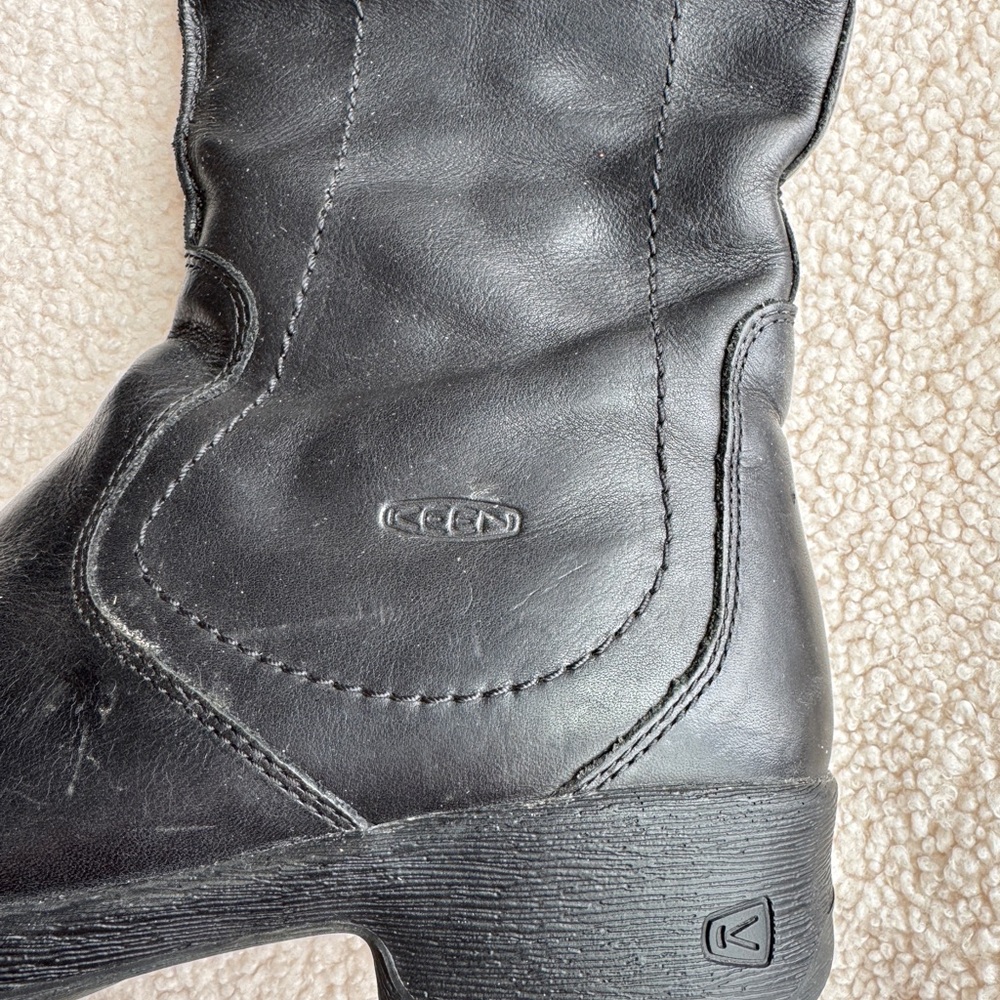Keen Tyretread Black Leather Tall Boots - Picture 2 of 9